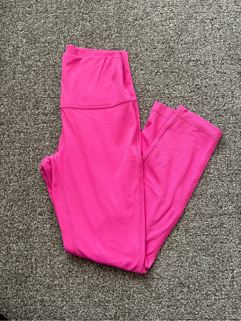 lululemon athletica Hot Pink Ribbed High-Rise Leggings